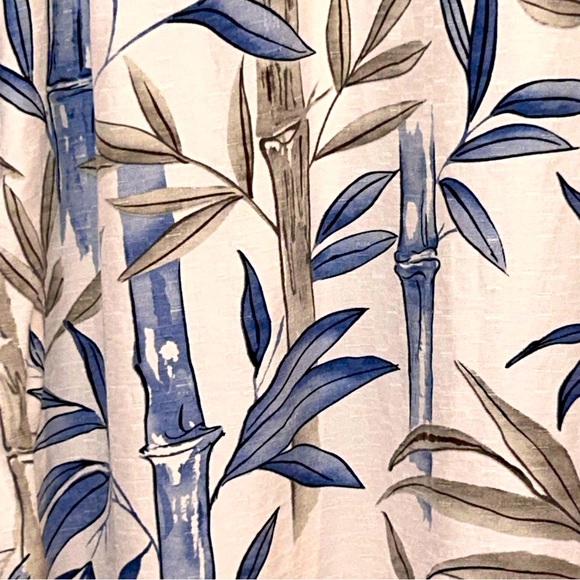 Vintage Hilo Hattie Silk Tropical Beach Bamboo Print Ivory Hawaiian Shirt Medium - Picture 6 of 9